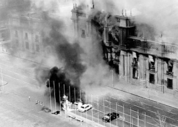 Ataque al palacio de La Moneda, 11 de septiembre, 1973. Foto: H&S Studio.