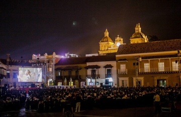 Proyección durante el Festival Internacional de Cine de Cartagena 2014. Foto: Joaquín Sarmiento/FNPI.
