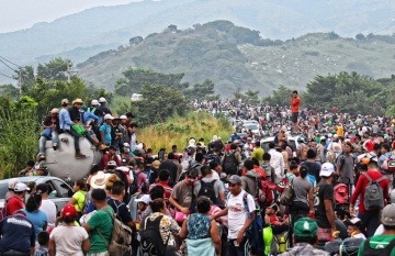 Caravana de migrantes en Centroamérica. Foto: Cortesía ONU.