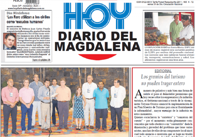 La portada del diario con la imagen alterada