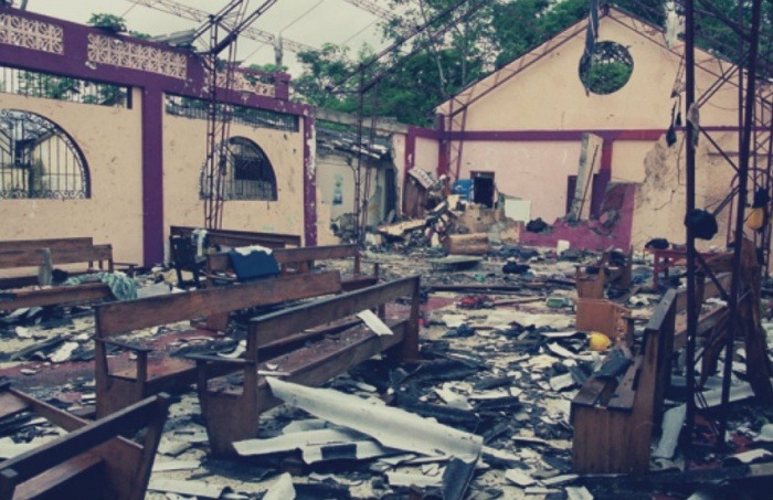 La iglesia de Bojayá, escenario de la masacre | Fotografía: bojayaunadecada.org 