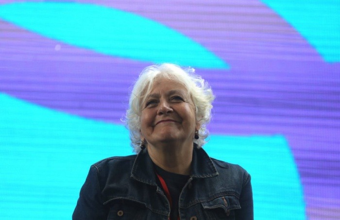 Mónica González durante el Festival Gabo 2018. Fotografía: FNPI.