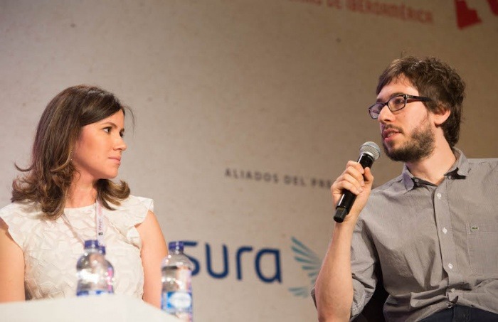 Sabrina Duque y Javier Sinay en el Festival Gabo 2015. Foto: David Estrada Larrañeta / Fundación Gabo.
