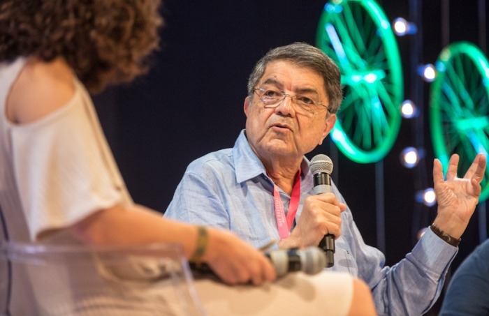 Sergio Ramírez en el Hay Festival Cartagena 2018. Foto. Rafael Bossio / Festival Gabo.