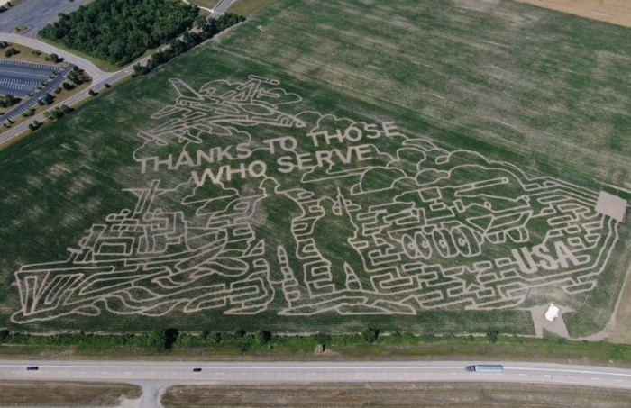 ¿Es real este enorme dibujo en un campo de maíz para honrar a los veteranos de guerra estadounidenses?... ¡Responde nuestro quiz de noticias!