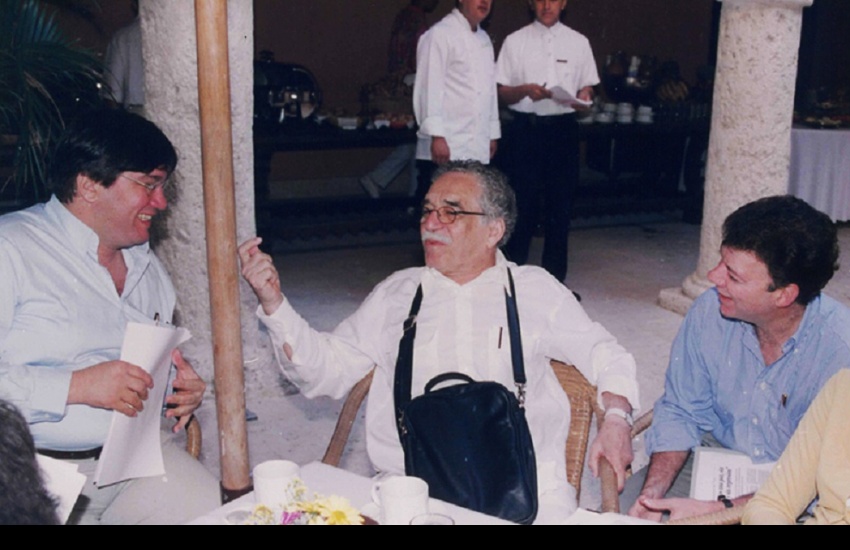 Jaime Abello Banfi, Gabriel García Márquez y Juan Manuel Santos Calderón.