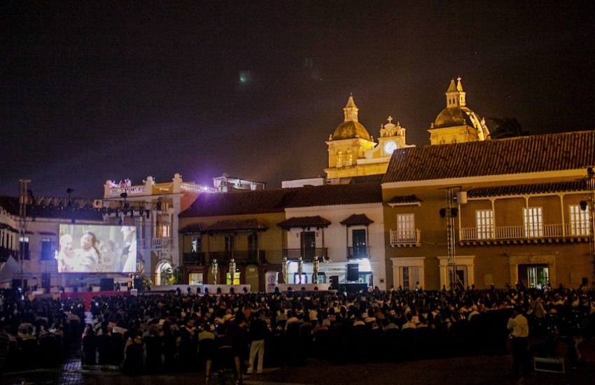 Proyección durante el Festival Internacional de Cine de Cartagena 2014. Foto: Joaquín Sarmiento/FNPI.