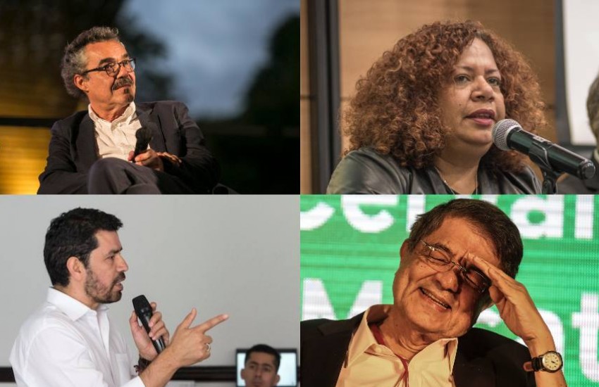 Gonzalo García Barcha, Luz Mely Reyes, Ernesto Cortés y Sergio Ramírez / FNPI 