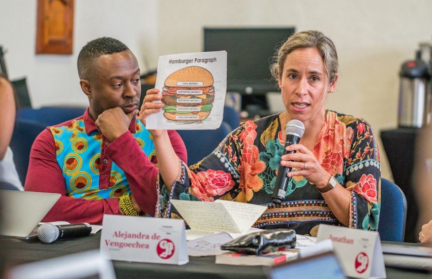 Alejandra de Vengoechea, maestra invitada de la Beca Gabo 2019. Foto: Rafael Bossio / Fundación Gabo