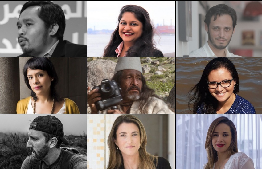 Arriba: Wahyu Dhyatmika, Disha Shetty, Juan Heilborn. Medio: Nelly Luna, Amado Villafaña, María Ramírez Cabello. Abajo: Tom Laffay, Patricia Campos Mello, Nathalie Iriarte.