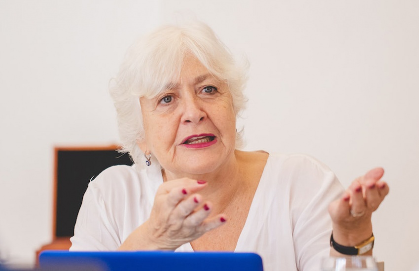 Mónica González en la reunión del Consejo Rector de la Fundación Gabo en 2019. Foto: Archivo Fundación Gabo.