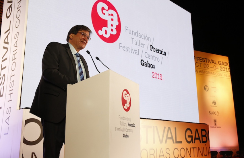 Jaime Abello en la ceremonia del Premio Gabo 2019. Foto: Archivo Fundación Gabo.