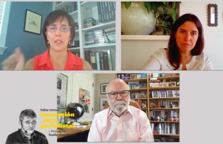 Marina Walker y Flor Coelho conversaron con Rosental Alves durante el seminario web.