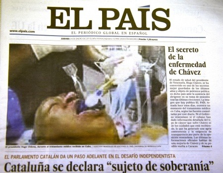 La imagen ocupó la primera plana de El País.