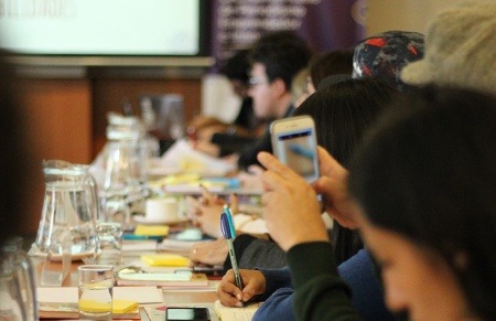 Periodistas emprendedores durante el encuentro que se realiza en Lima. Foto: Germán Olano/UPC. 