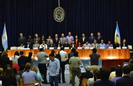 Fotografía del evento de lanzamiento del frente en la Universidad Rafael Landívar / PlazaPublica.com.gt