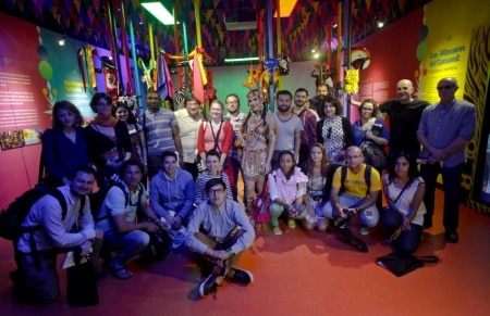 Participantes de la Beca Gabo 2013 en la Casa del Carnaval durante el módulo de Cultura Popular. 2013